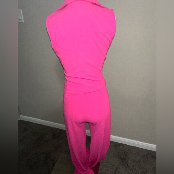 Fashion Nova Pink Vest Matching Pants Set - Picture 2 of 5